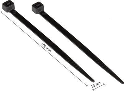 Lidhëse kabllosh Alcasa KAB-10S25, 10 cm, paketim 100 copë, të zeza