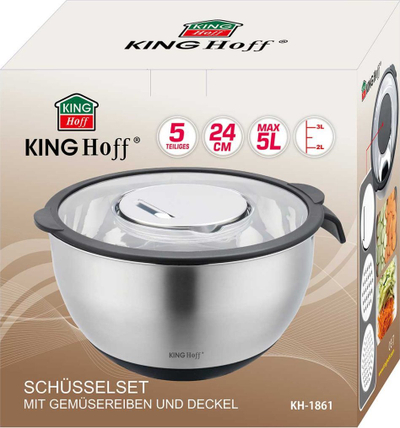 Tas çeliku Banquet Kinghoff KH-1861, 5L, me rende, argjendt