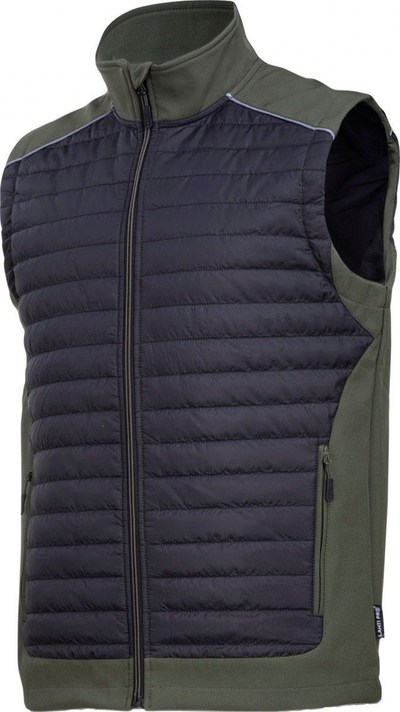 Jeletë pa mëngë Lahti Pro Insulated, softshell 3 shtresa, përmasa M, e zezë jeshile