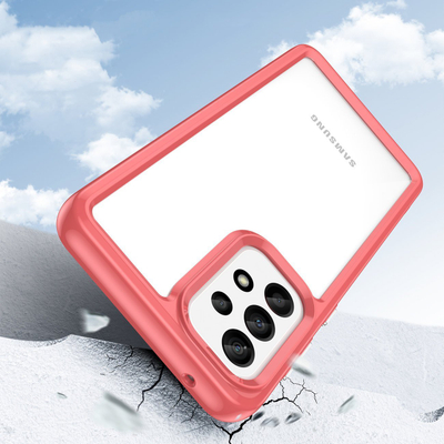Mbrojtëse telefoni Outer Space për Samsung A33 5G, hibride TPU PC, e tejdukshme, rozë