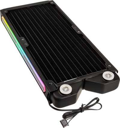 Radiator ftohje me ujë Raijintek Teos RGB, 240mm, bakër, i zi