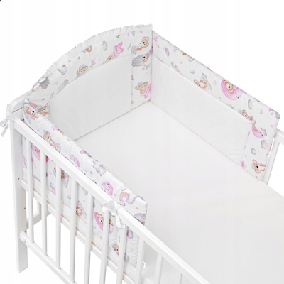 Mbrojtës anësor krevati Hobby Kids Baby Crib Bumper, pambuk, 70 cm, i bardhë