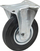 Rrotë fikse AWTools AWTOOL, gomë e zezë, 125mm