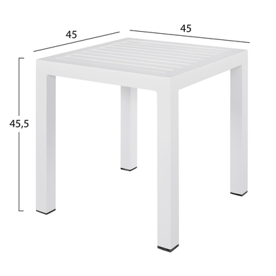 Tavolinë alumini 45×45×45.5 cm (HM5402.01), bardhë