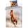 Set çarçafësh Bed Linen Horses, 140x200cm, pambuk, gri