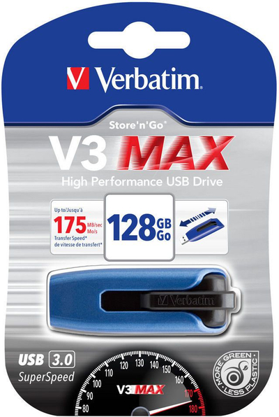 USB Flash Drive Verbatim Store'n'Go V3 MAX, 128 GB, e kaltër