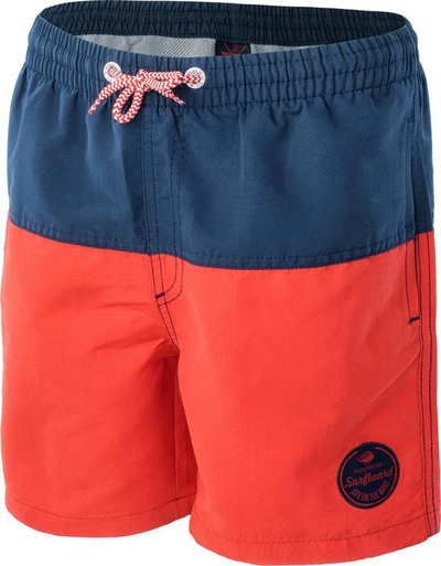 Shorts plazhi për fëmijë AquaWave DRAKON JR, 100% poliester, tharje e shpejtë, blu e errët e kuqe