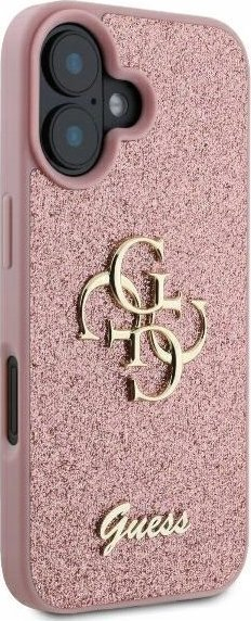 Kapak telefoni Guess GUHCP16MHG4SGP për iPhone 16 Plus 6.7", hardcase me glitter, rozë