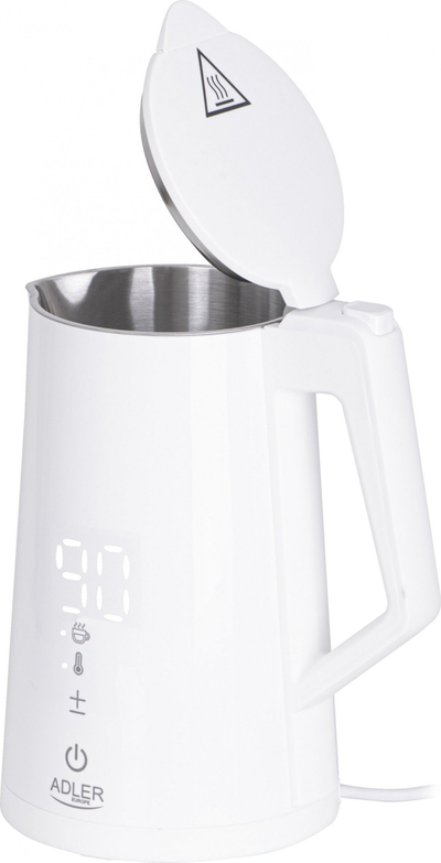 Çajnik elektrik Adler AD 1345, 1.7L, 2200W, i bardhë
