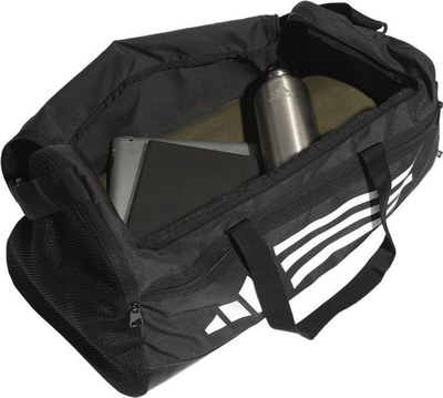 Çantë sportive adidas Essentials Training Duffel S HT4749, me ndarje për atlete, poliester i riciklum, e zezë