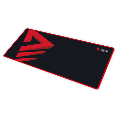 Mousepad gaming Savio Turbo Dynamic L, i madh, i zi me të kuqe