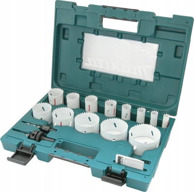 Set shpuese rrethore Makita Hole Saw, 6 copa, 19-57mm, e bardhë