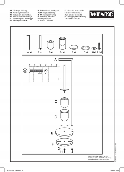 Set tualeti WENKO Ferla, mbajtëse letre dhe furçë WC, çelik inox me shkëlqim
