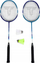 Set badminton Talbot Torro Fighter Pro, 2 raketa graphite composite, 2 shuttlecock plastikë, blu