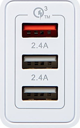 Karikues muri Dual USB QC 3.0, 30W, i bardhë