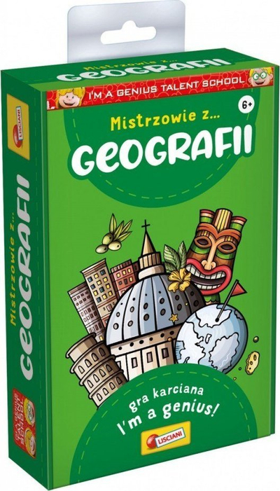 Lojë edukative Lisciani I'm a Genius Masters of Geography, kuiz gjeografie, për kalamaj 6+