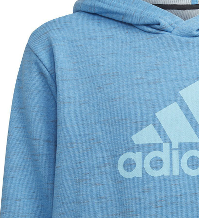 Bluzë me kapuç Adidas Badge of Sport Hoodie Jr HN8470, për kalamaj, me xhep kangur, blu