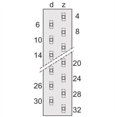Lidhës mashkull SCHROFF Type H 26.16.1433, 15 kontakte, gjatësi kontaktit 2.9mm