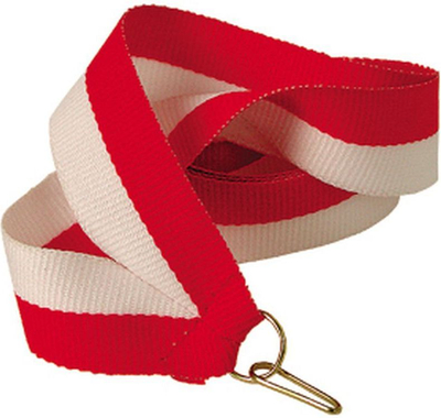 Shirit për medalje Victoria Sport 11 mm, e bardhë dhe e kuqe
