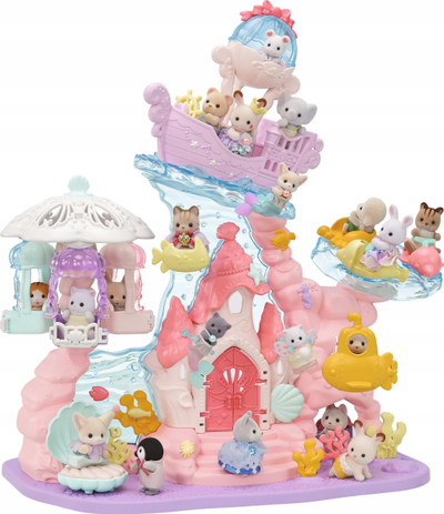 Set loje Sylvanian Families Baby Mermaid Castle, kështjellë nënujore, plastik, shumëngjyrësh