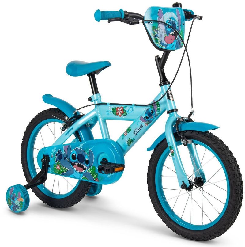 Biçikletë për fëmijë Huffy Stitch, 12", me rrota ndihmëse, blu