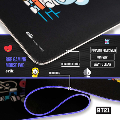 Mouse pad BTS XXL, me LED, i zi
