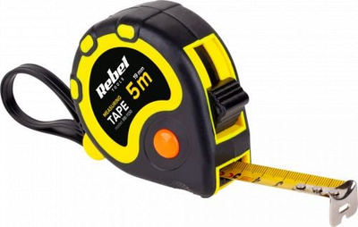 Metër matës Rebel Steel Retractable, 5m, 19mm, i verdhë