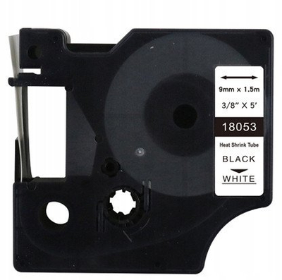 Shirit etiketime DYMO D1 18053, 9mm x 1.5m, i bardhë me printim të zi