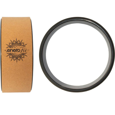 Rrotë joga Enero Fit prej tape (cork), 32 cm, tape natyrale, e zezë