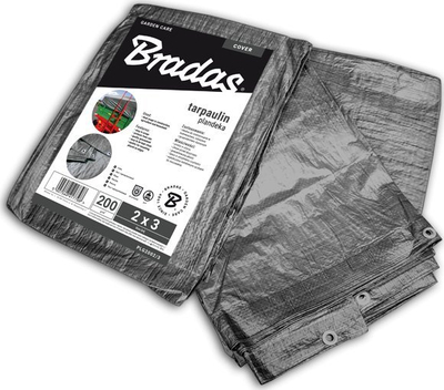Çadër plastike Bradas, 4 x 6 m, 200 g/m², gri