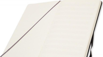 Bllok muzikor Moleskine Large Music Notebook, format i madh, kapak i fortë, i zi