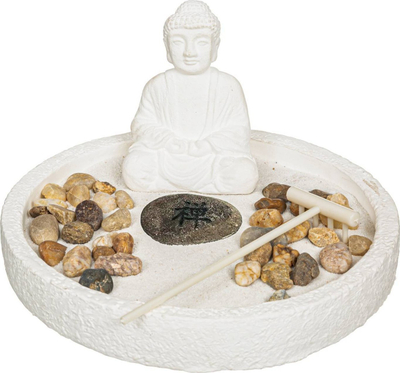 Set dekorativ Atmosphera Zen Garden Wasila, D18cm, për mrena në shpi, i bardhë