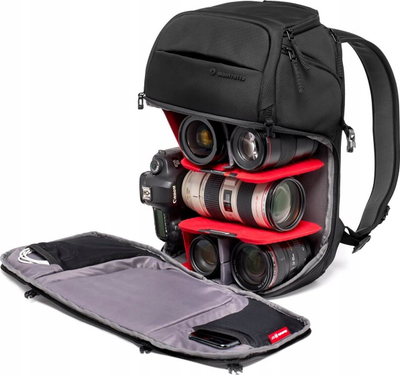Çantë shpine fotografike Manfrotto Advanced Fast Backpack III, për DSLR e lente, për laptop 15\", e zezë