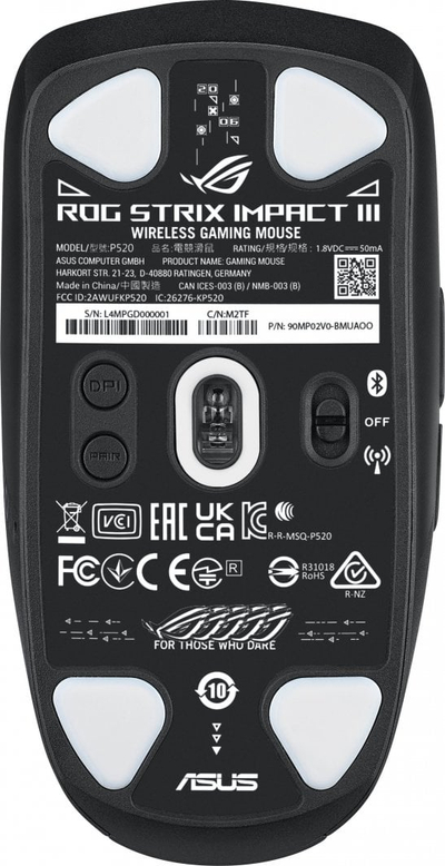 Maus ASUS ROG Strix Impact III Wireless, 36,000 DPI, i zi