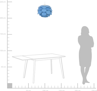 Lampë varëse Beliani Segre S, E27 60W, plastike, blu
