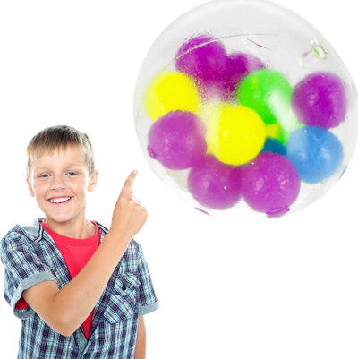 Top antistres MEGA CREATIVE Squeezable Ball Beads, 7 cm, shumëngjyrësh