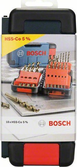 Set spiralash metali Bosch HSS Co, 18 copë, për inoks edhe hekur