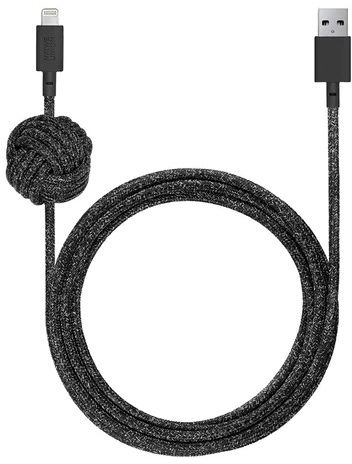 Kabllo USB Native Union NCABLE-KV-L-CS-BLK, USB A me Lightning, 3 metra, e zezë
