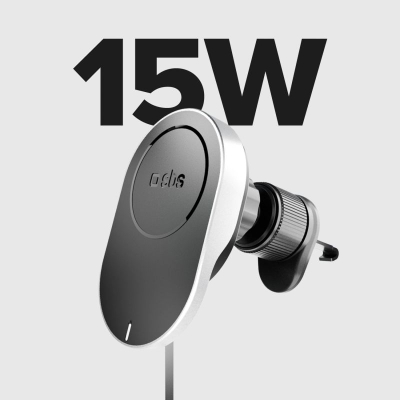 Mbajtëse makine SBS TESUPP15WRETRACABL me karikues wireless 15W, MagSafe, e zezë
