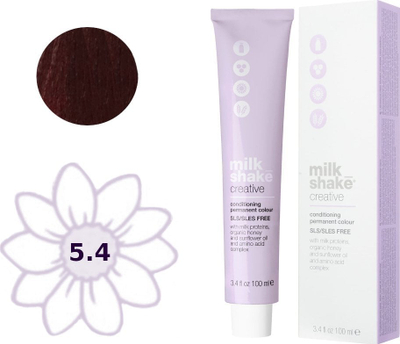 Ngjyrë e përhershme flokësh Milk Shake Creative 5.45C, 100 ml, kafe e çelët bakri