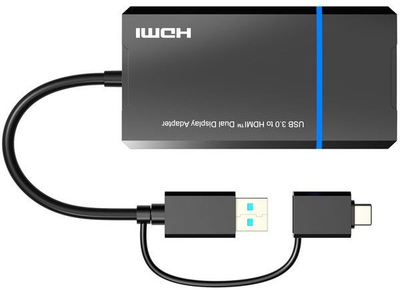 Adapter Microconnect USB C USB A 2n1 në HDMI, 4K, gri
