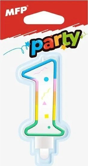 Kandël ditlindje MFP Party, numri 1, shumëngjyrëshe