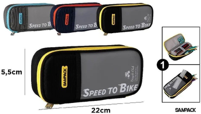 Kuti lapsash SAMPACK Speed to Bike, me kapak, me xhep të jashtëm, shumëngjyrëshe