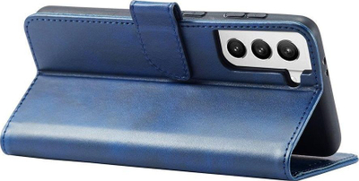 Mbulesë telefoni Samsung Galaxy S22 Ultra, lëkurë eko, me kapak magnetik, blu