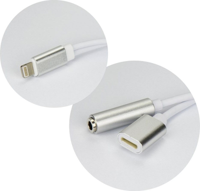 Adapter Lightning USB Partner Tele.com, me 3.5mm edhe Lightning, ngjyrë silver