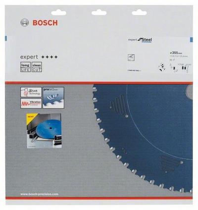 Disk sharrje rrethore Bosch Expert for Steel 355mm, 80 dhëmbë, 25.4mm