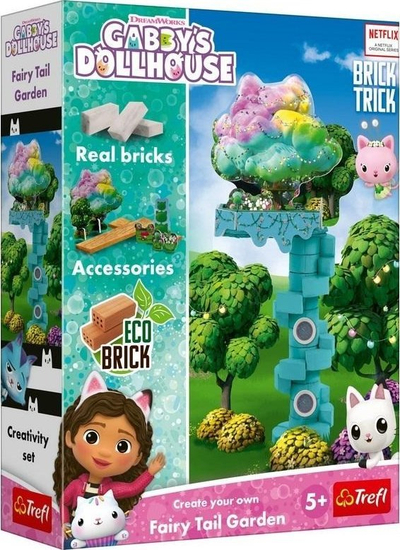 Set ndërtimi Brick Trick Fairy Garden, kështjellë me tulla, për kalamaj