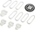 Set me aksesorë zëvendësues për çantë shpine Coocazoo Classic Bright (138789), 12 copë, të bardha