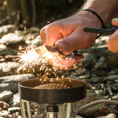 Ndezës zjarri Light My Fire Firestarter, për thikën FireKnife Bio Cocoshell, magnez, i zi