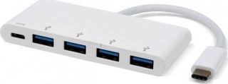 Hub USB Smarteq Wireless, 4 porta USB, lidhje USB‑C, i bardhë